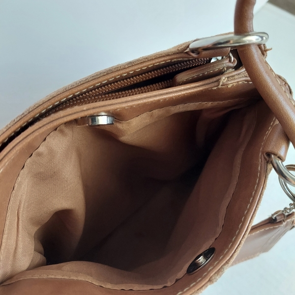 Minicci Faux Suede Leather Shoulder Tan Bag - Picture 9 of 16